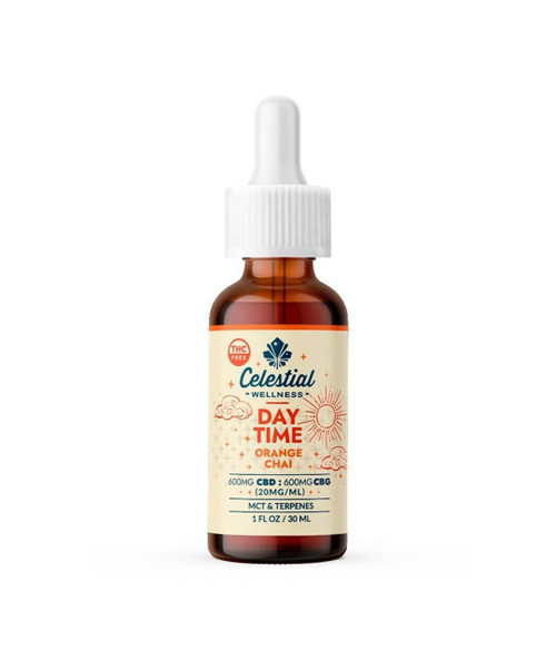 Celestial Wellness | Day Time | Tincture | Broad Spectrum | CBD + CBG | 1200mg | Orange Chai
