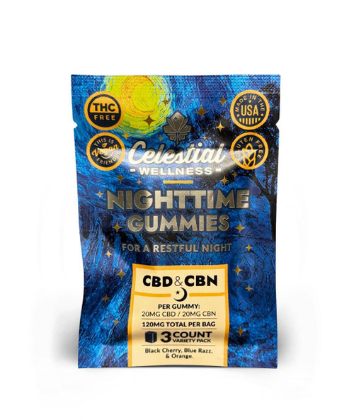 Celestial Wellness | Gummies | CBD + CBN | 3ct | Nighttime