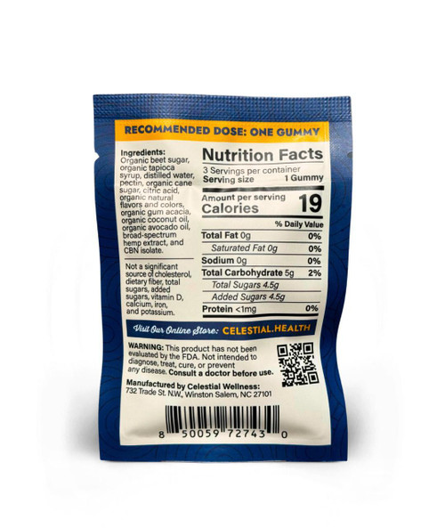 Celestial Wellness | Gummies | CBD + CBN | 3ct | Nighttime