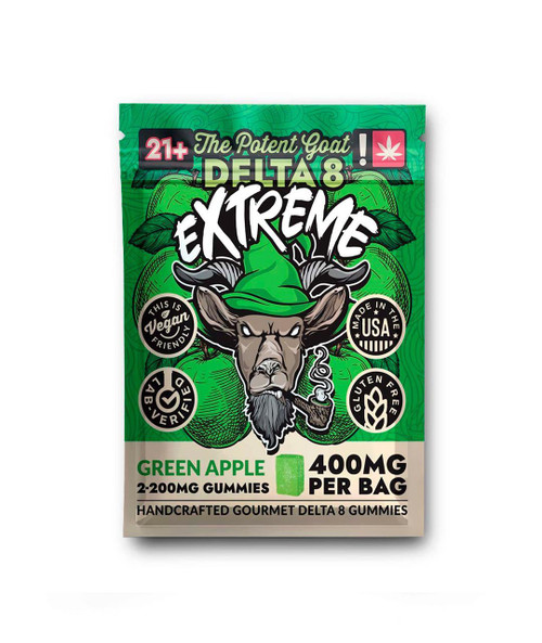 The Potent Goat | Gummies | Delta-8 Extreme | 2pk | Green Apple