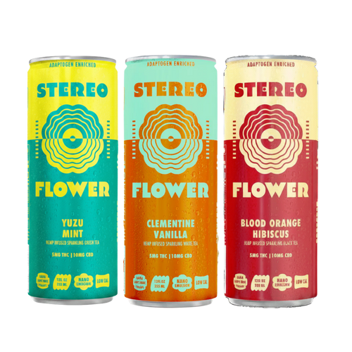 Stereo Flower | Hemp-Infused | Sparkling Tea | 5mg THC + 10mg CBD