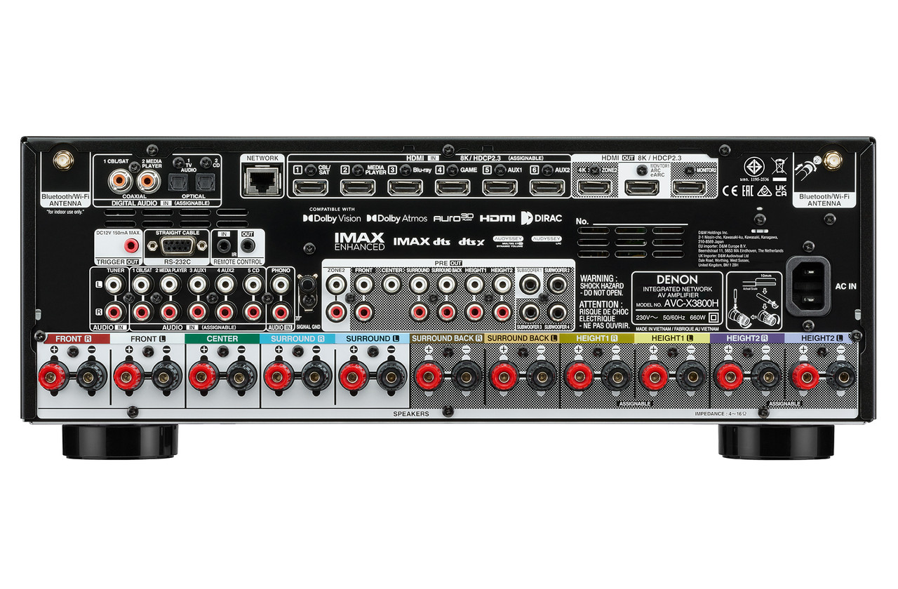 Denon AVC-X3800H (Black) | Dolby Atmos and DTS:X AV Amplifier