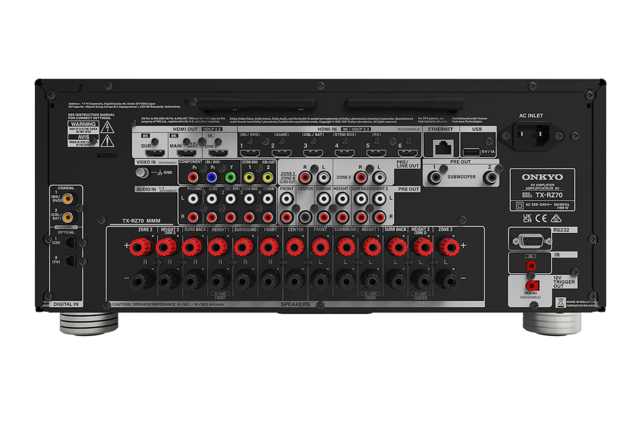 Onkyo TX-RZ70 (Black) | 11.2-Channel Dolby Atmos DTS:X AV