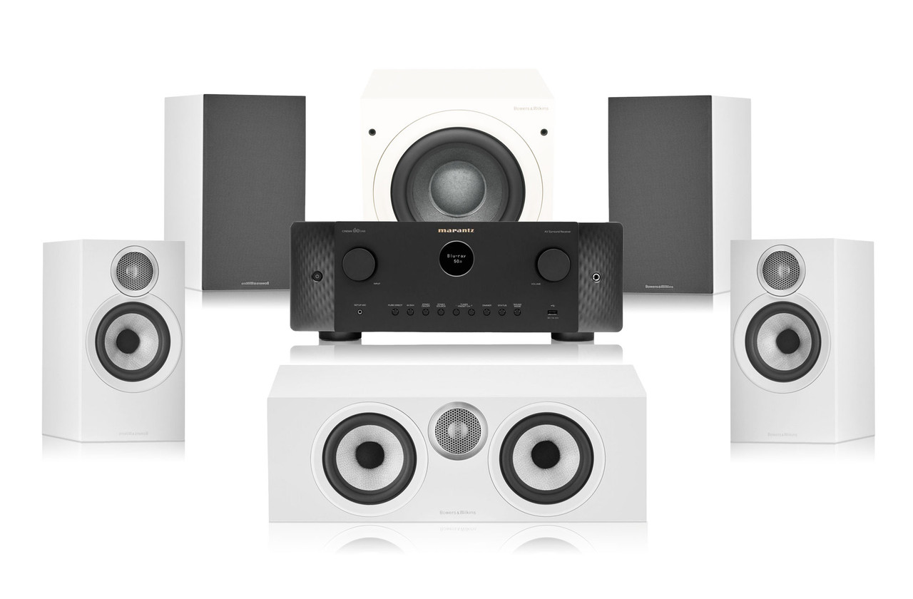Marantz Cinema 60 DAB (Black) with Bowers & Wilkins S3 5.1 (White