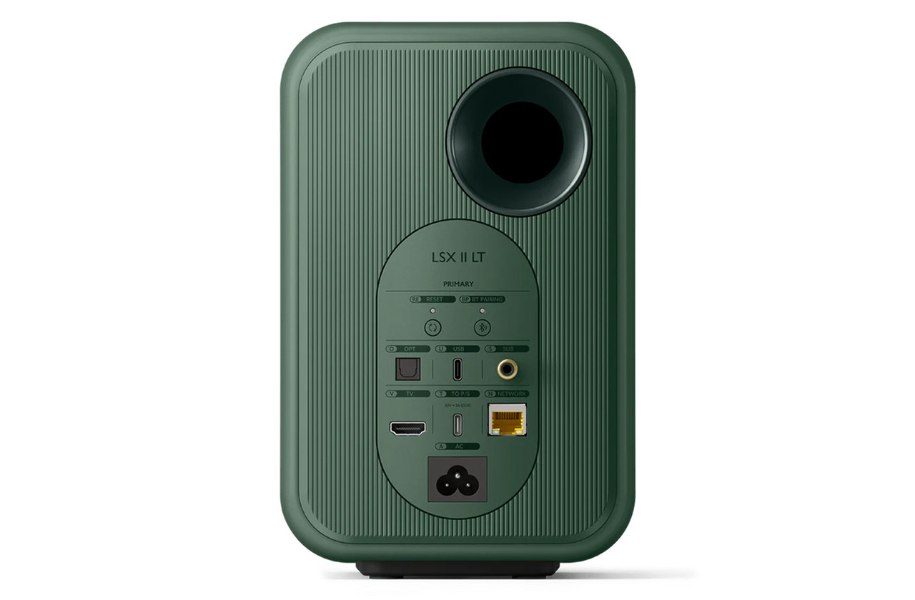 KEF LSX II LT (Sage Green) with KEF Kube 8 MIE (Black) | Wireless