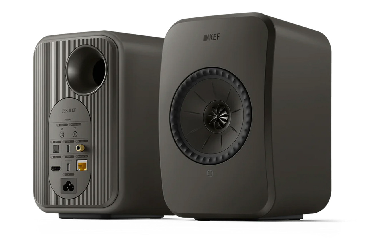 KEF LSX II LT (Graphite Grey) with KEF Kube 8 MIE (Black