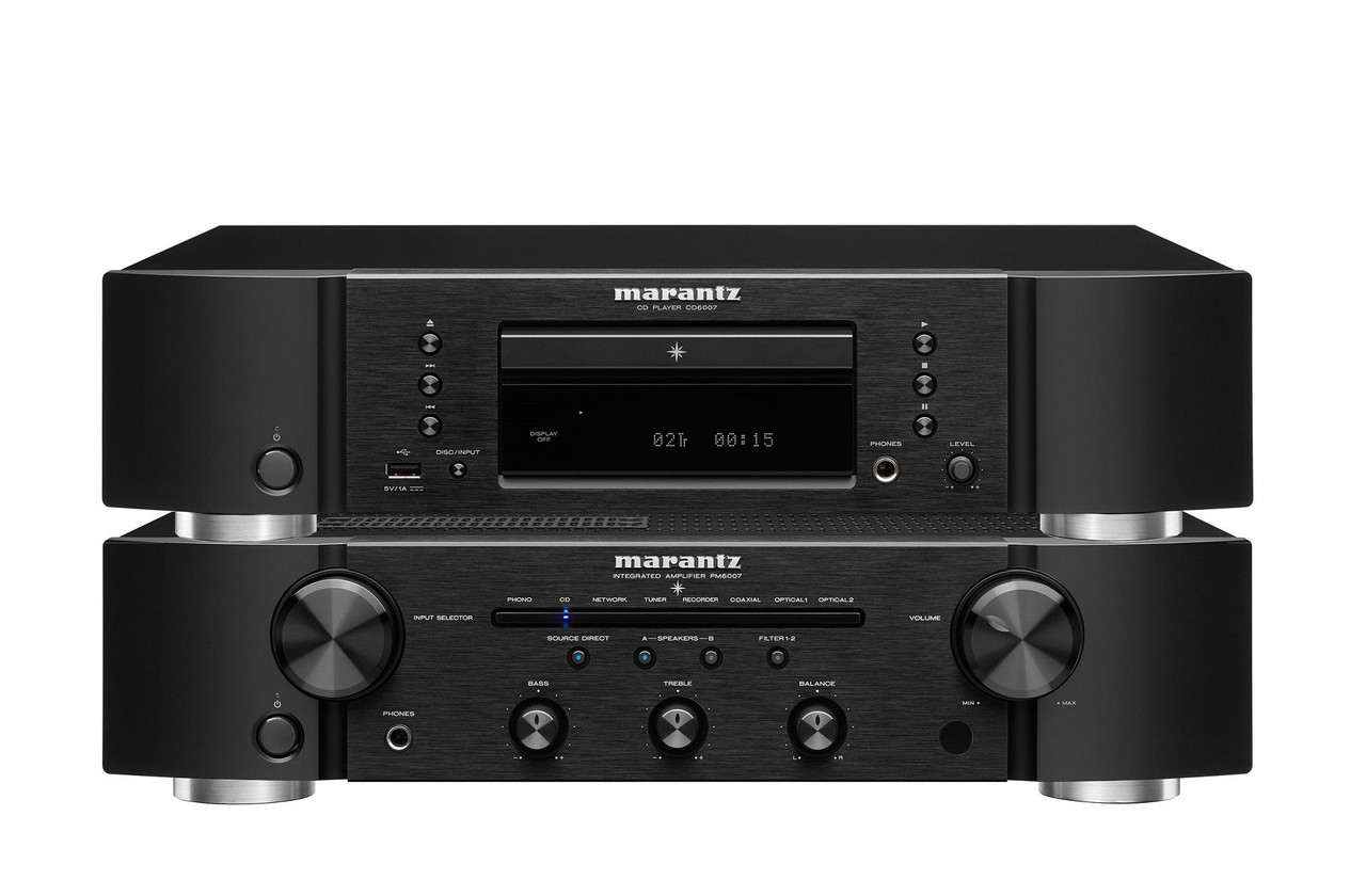Marantz PM6007 & CD6007 (Black) | Stereo Amplifier with CD Player