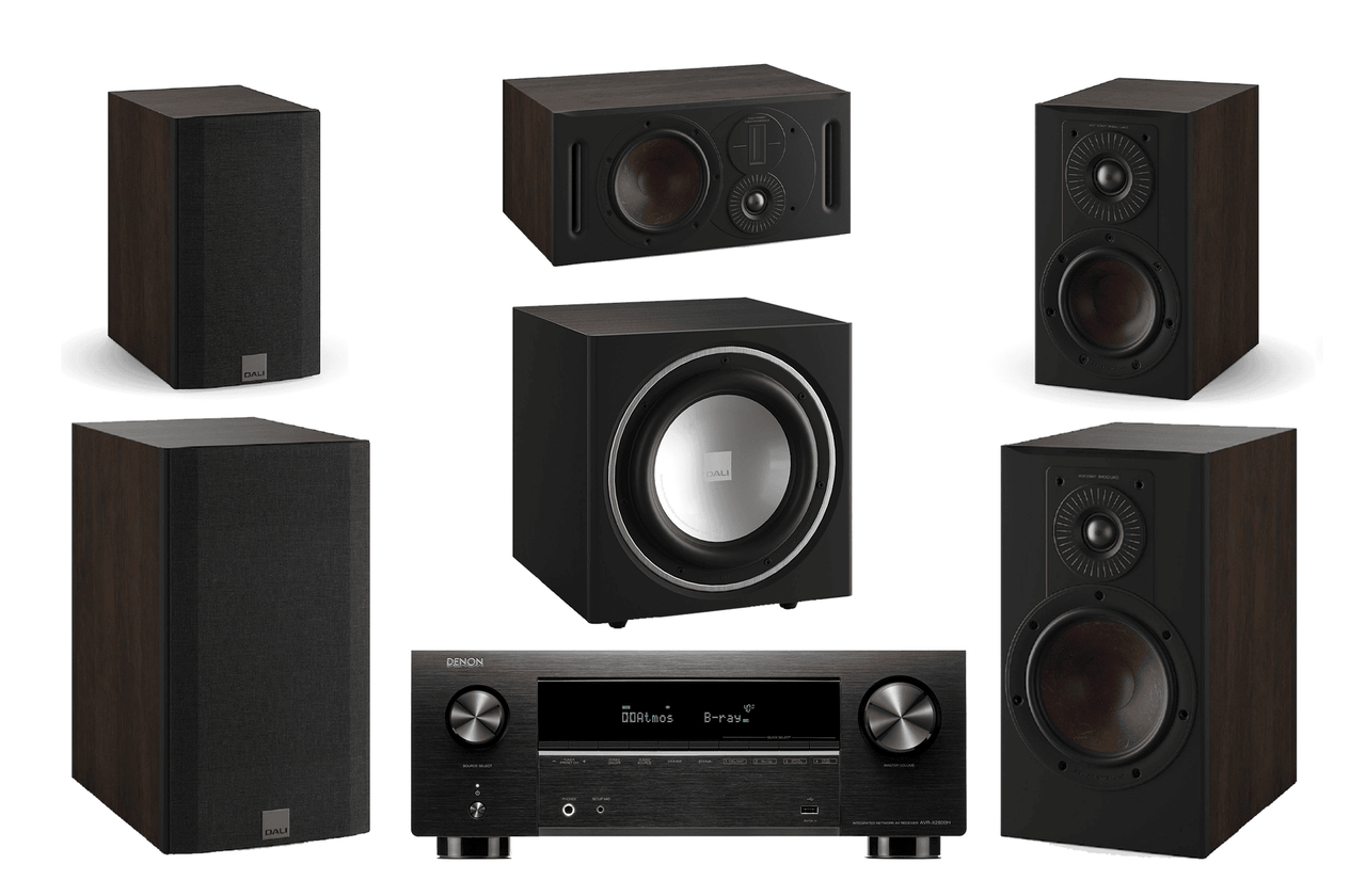 Denon AVR-X2800H (Black) with DALI OPTICON MK2 5.1 Speaker Package