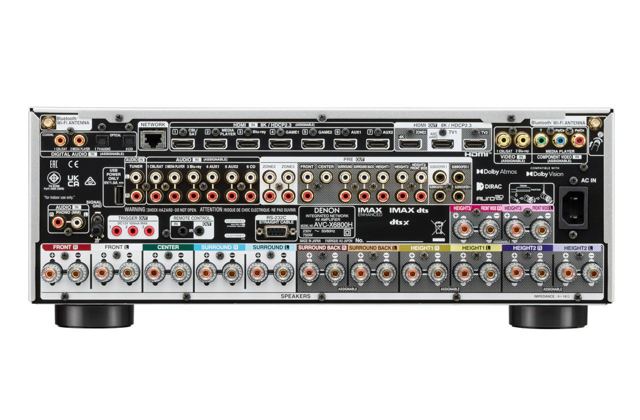 DENON シアターセット 6点 Denon AVC-X6800H (Silver) | Dolby Atmos and DTS:X AV Amplifier