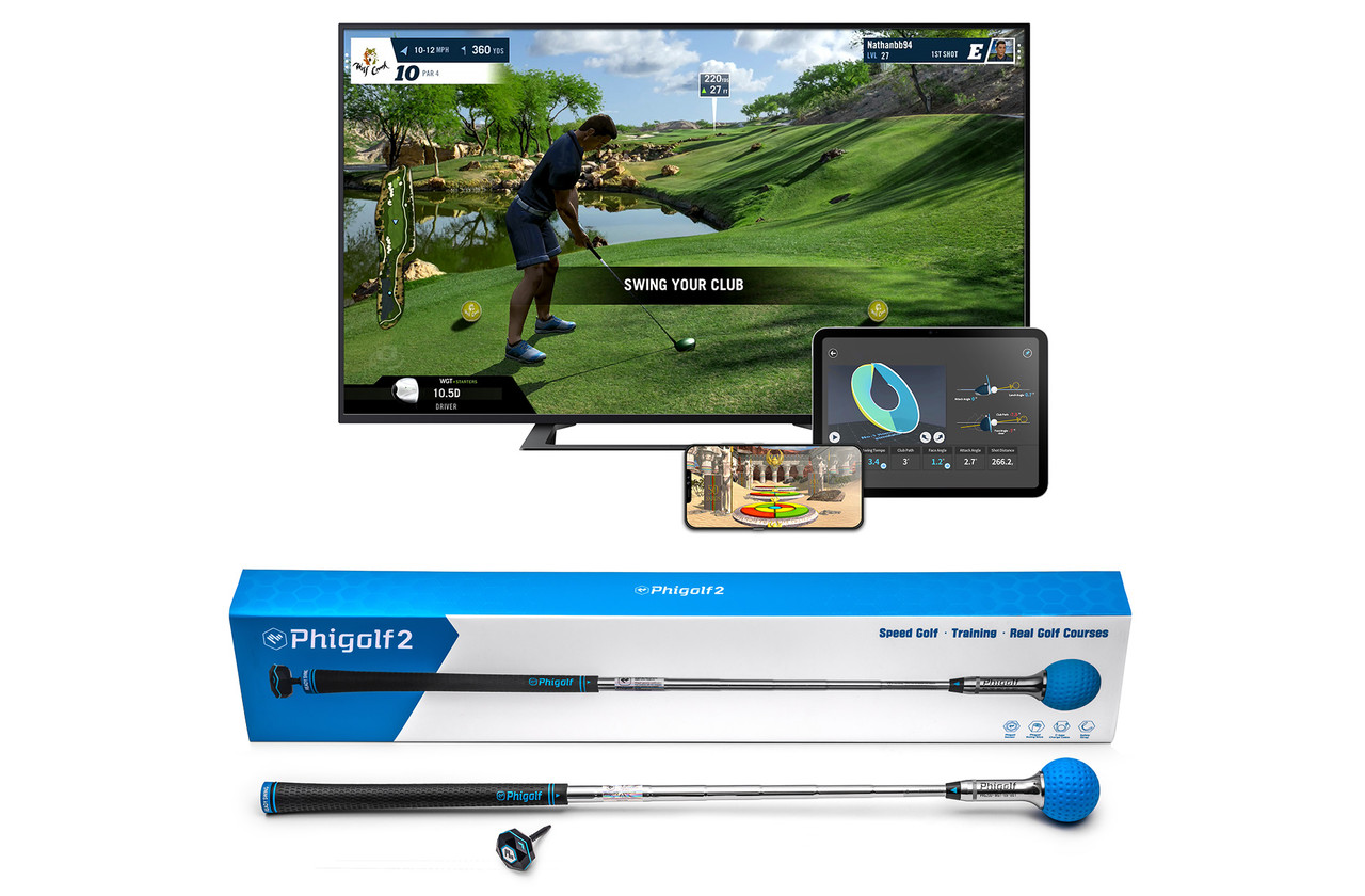 Phigolf 2 Mobile & Home Smart Simulator (Blue) | Golf Simulator 