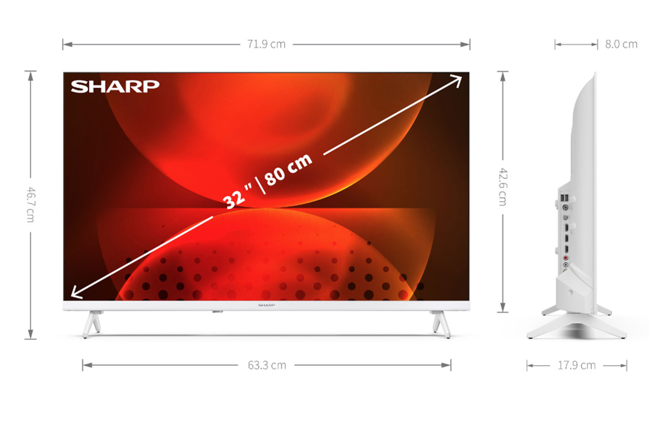 Sharp 32FH2KW (White) | 32 inch HD Ready Smart LED TV | Richer Sounds