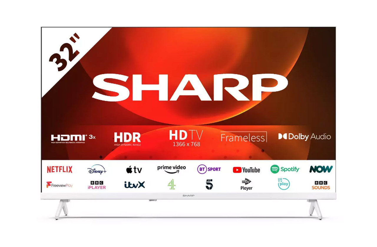 Sharp 32FH2KW (White) 32 inch HD Ready Smart LED TV Richer Sounds