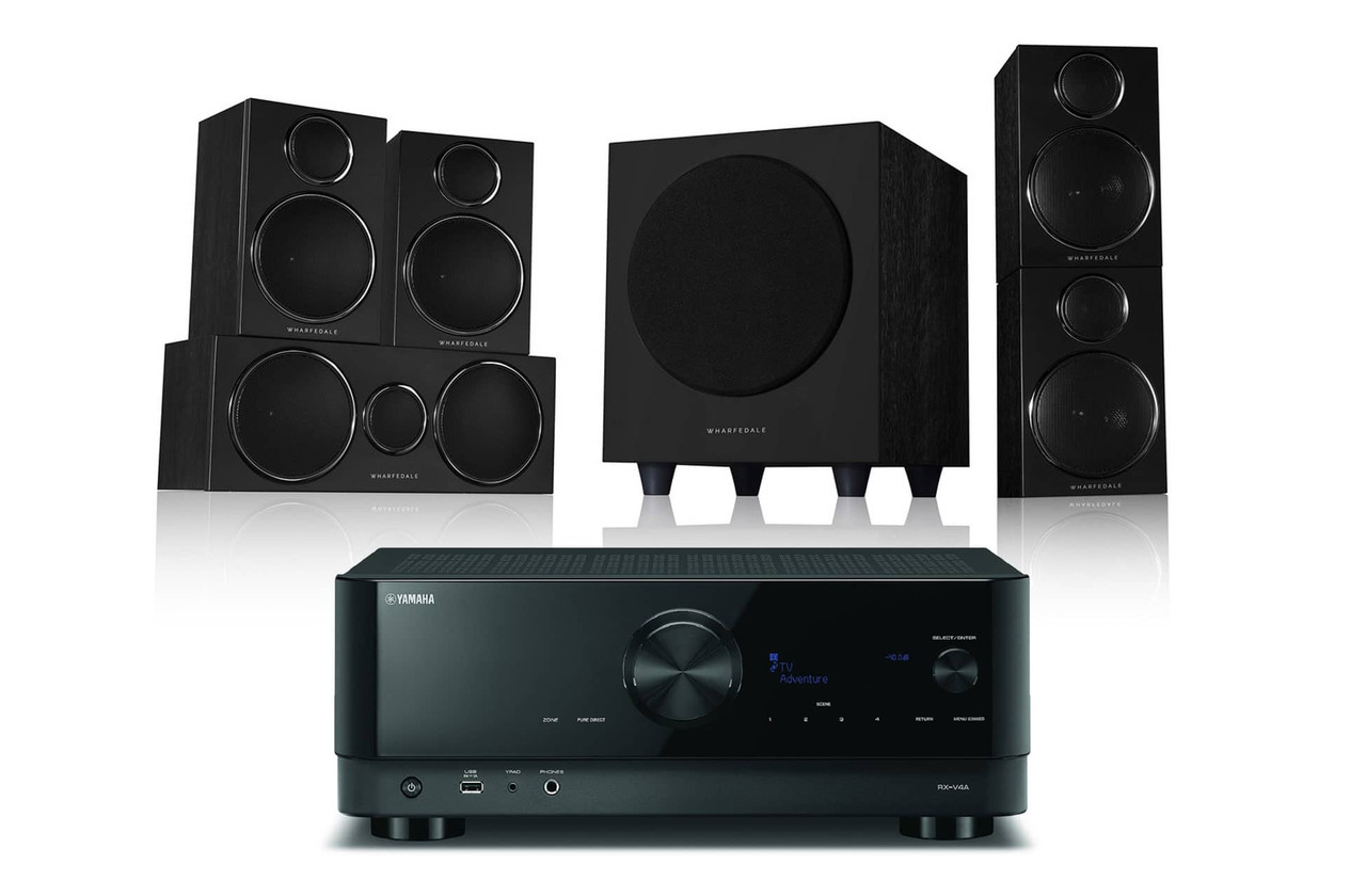 Yamaha RXV4A with Wharfedale DX-3 HCP (Black) | AV Receiver with