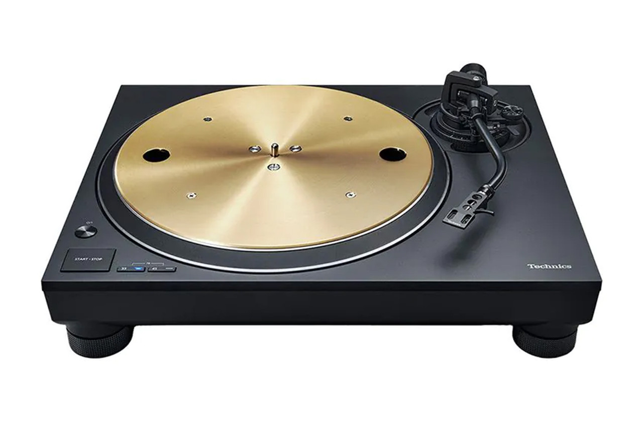 A black direct-drive turntable designed for home use from the Grand Class range.