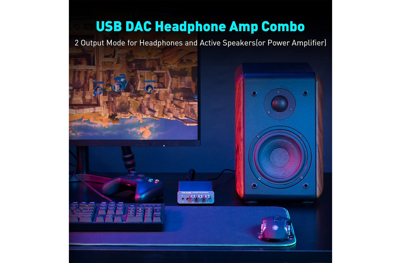 Fosi Audio K5 Pro (Black) DAC/Gaming Headphone Amp Richer Sounds