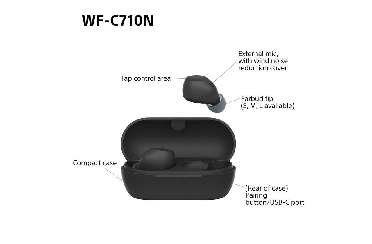 Sony WF-C710N (Black) | In Ear Mic Noise Cancelling Wireless