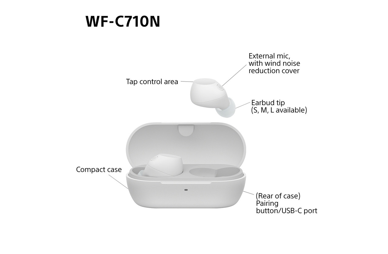 Sony WF-C710N (White) | In Ear Mic Noise Cancelling Wireless