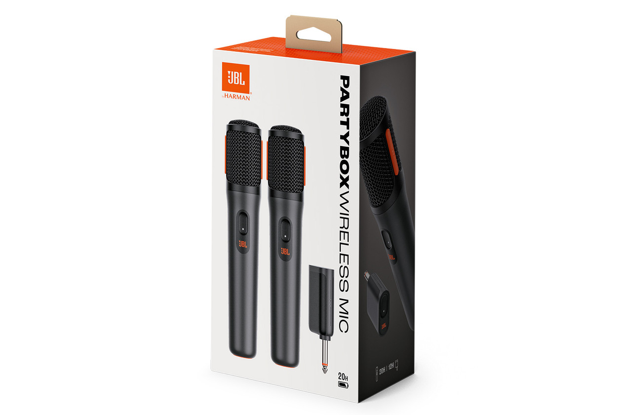 JBL PartyBox Wireless Mic (Black) | Twin Wireless Microphone Kit