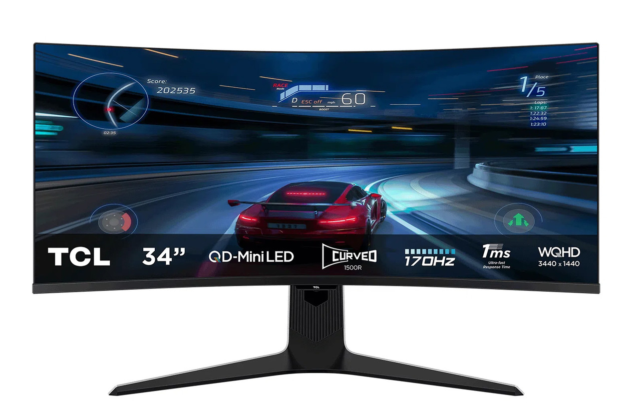 【半額】TCL 34R83Q QD Mini LED モニター TCL 34R83Q-UK | 34 inch QD-Mini LED 170Hz WQHD HDR Gaming Monitor