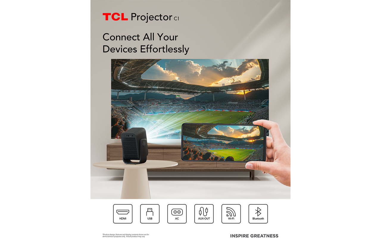 TCL C1 | LCD LED 1080p Full HD HDR Smart Portable Short Throw 