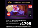 Richer Sounds VIP Club offer 75-inch Sony TV with FREE soundbar saving £550