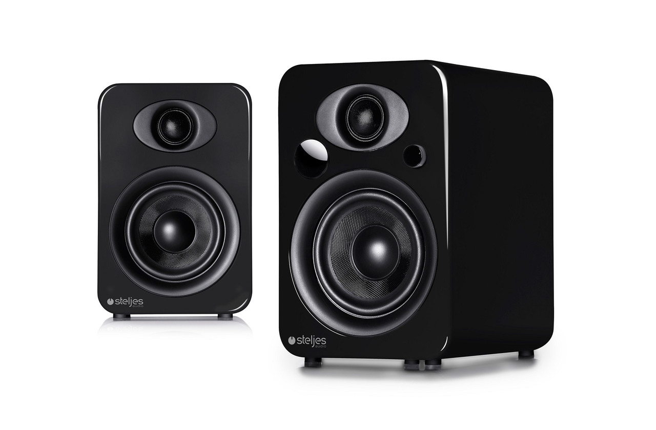 Steljes Audio NS3 Powered Bluetooth Speakers Gunmetal Grey Pair img