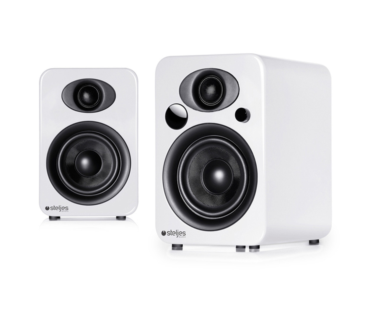 Steljes Audio NS3 Powered Bluetooth Speakers Frost White Pair img