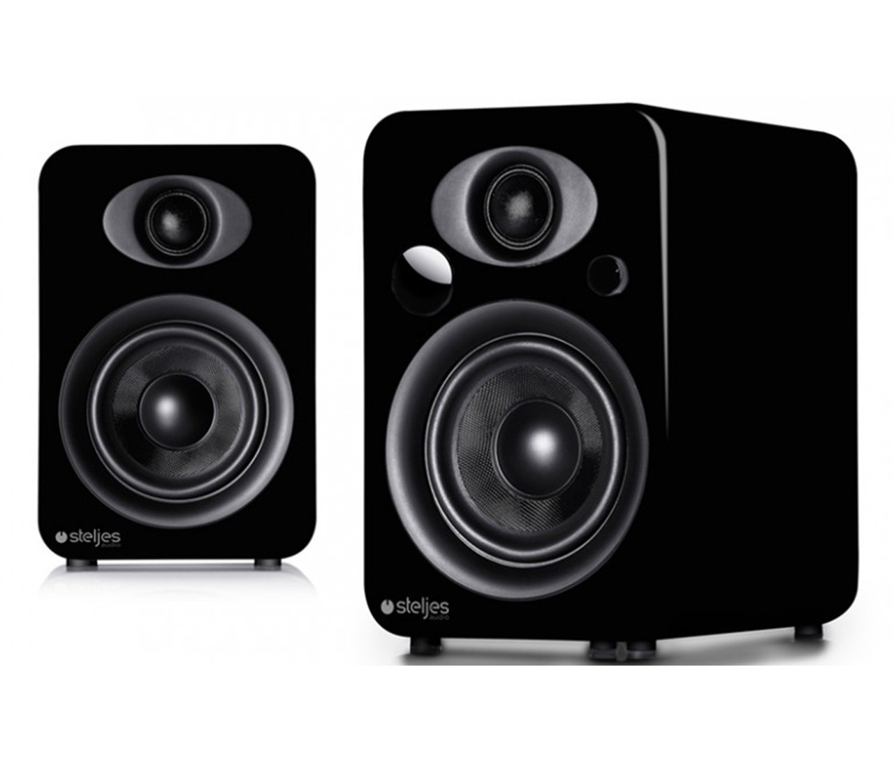 Steljes Audio NS3 Bluetooth Powered Speakers Coal Black Pair img