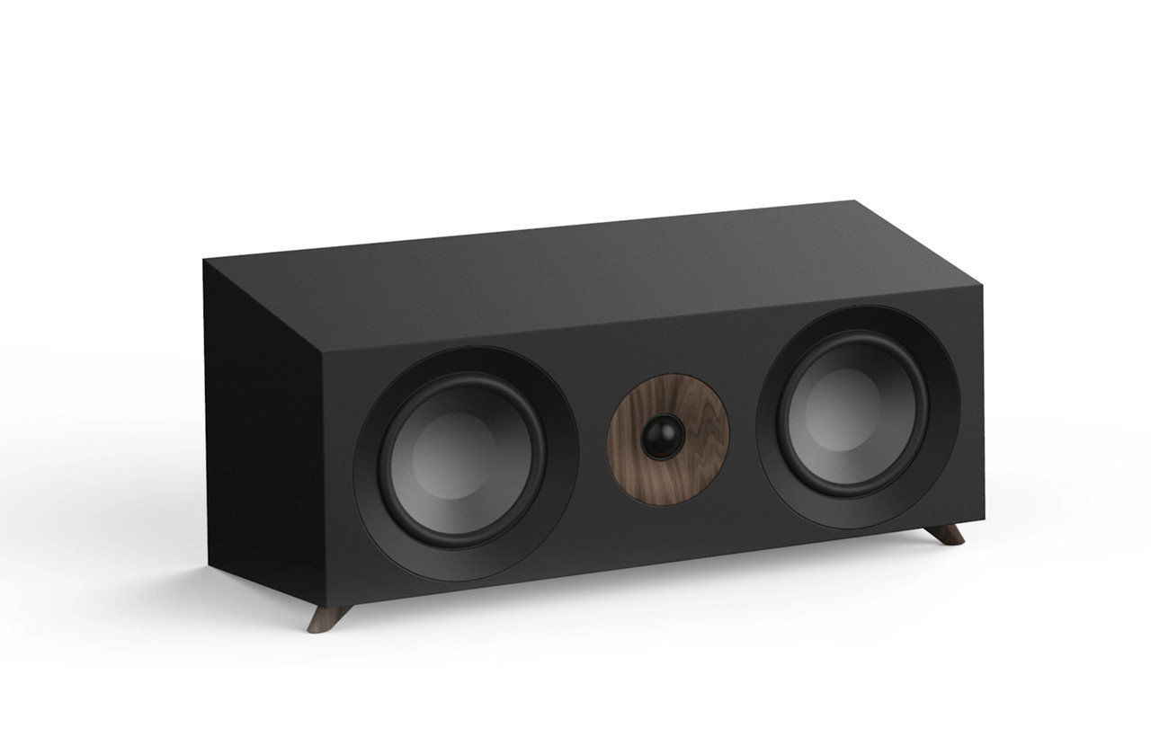 Jamo S 81 CEN Black Centre Speaker with Stylish Wooden Accents, Clear Dialogue img