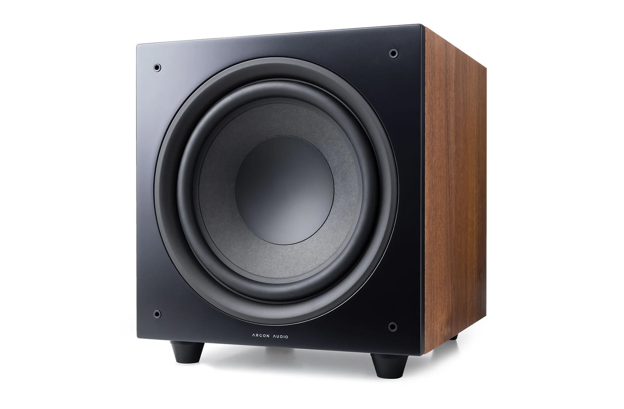 Argon Audio Subwoofer MALMÖ SUB 10 Walnut Finish Deep Bass Speaker img