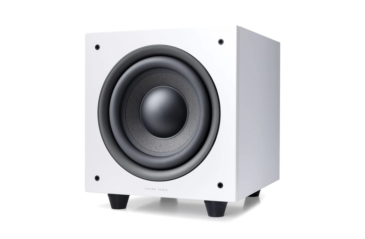 Argon Audio Subwoofer Malmo SUB8 White 8" Bass, 100W Amplifier, Stylish Design img