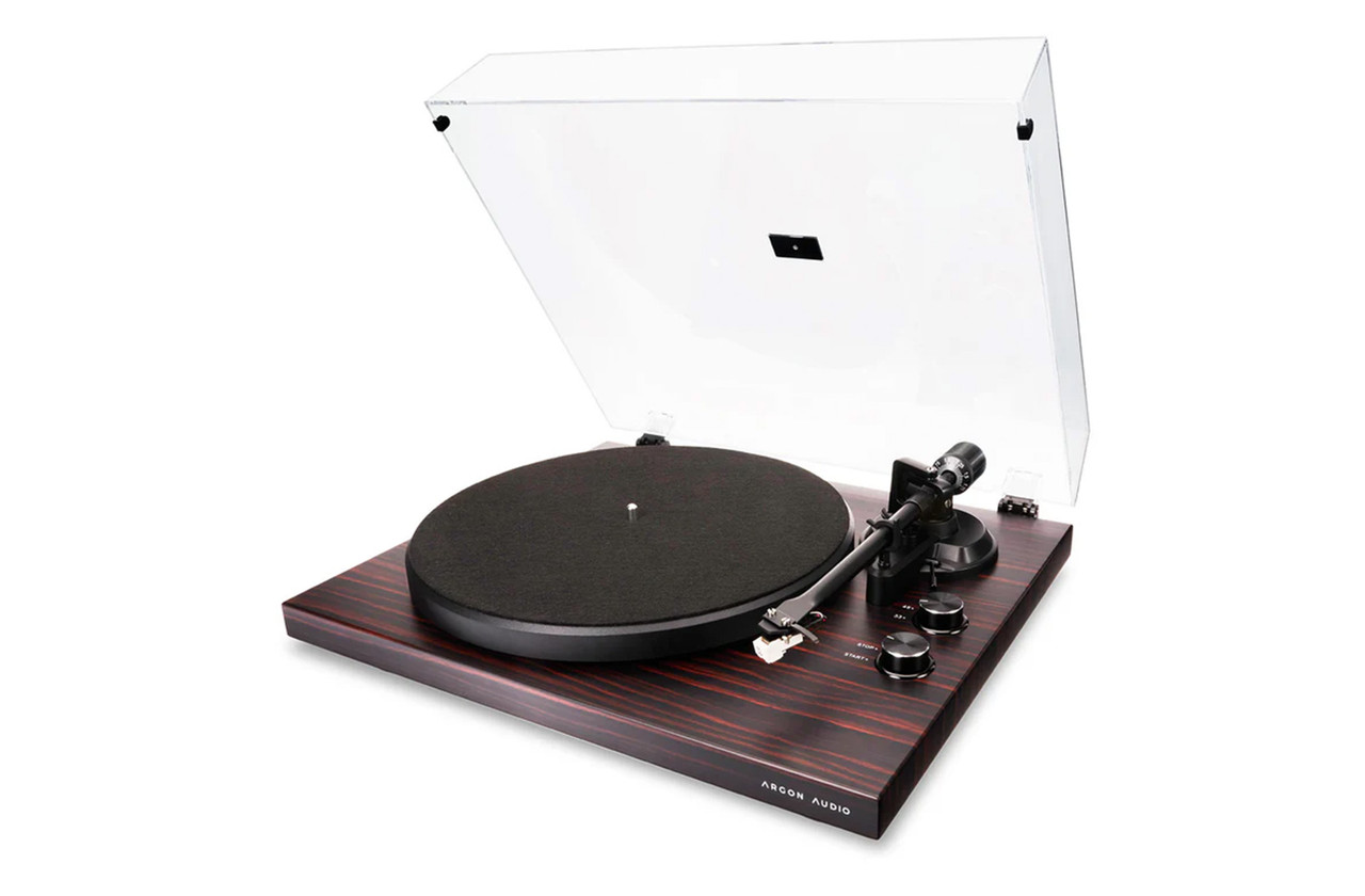 Argon Audio Turntable TT MK2 Satin Mahogany with Aluminium Tonearm & Audio Techn img