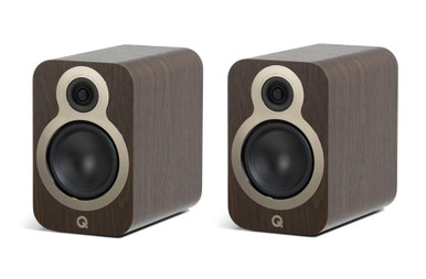 Q Acoustics 3030c Bookshelf Speakers Per Pair, Claro Walnut