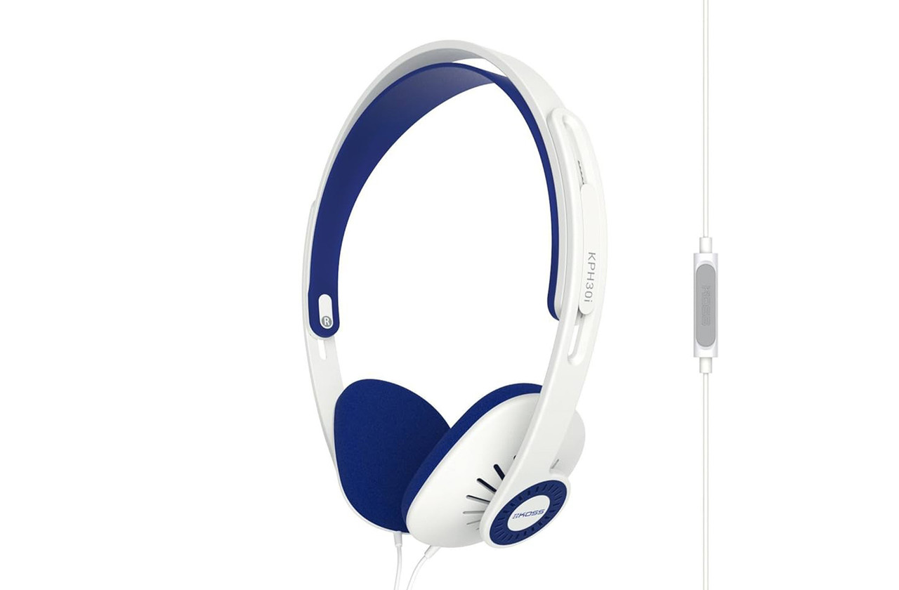 Koss KPH30i White On-Ear Headphones with Mic, Lightweight & Comfortable Sound img