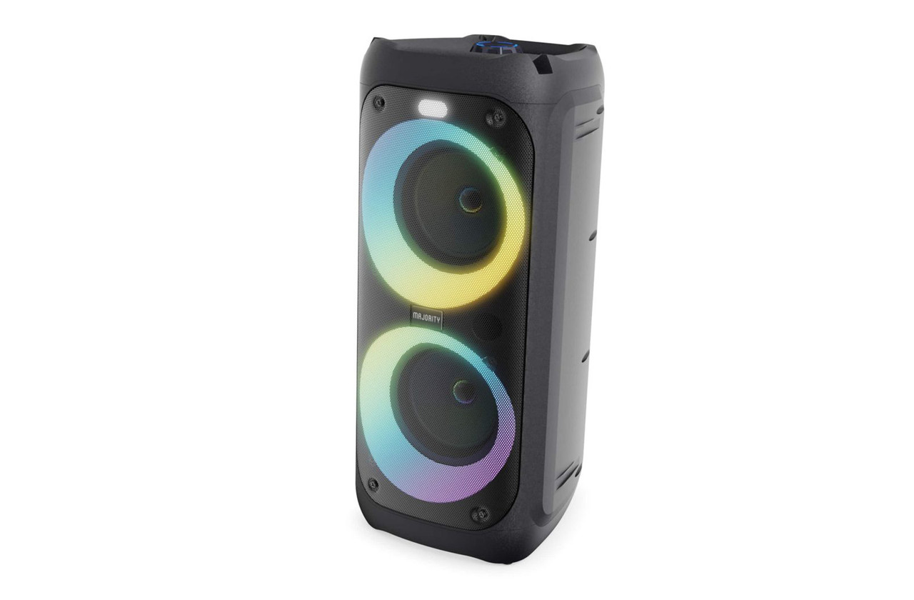 Majority P200 Black Portable Bluetooth Party Speaker with Mic & LED Lights img
