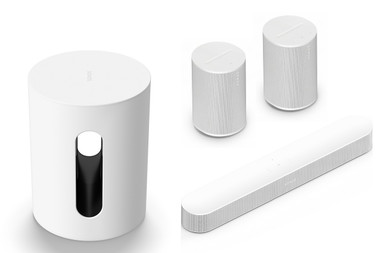 Sonos Beam Gen 2 & Era 100 SL x2 with Sub Mini (White) | Smart
