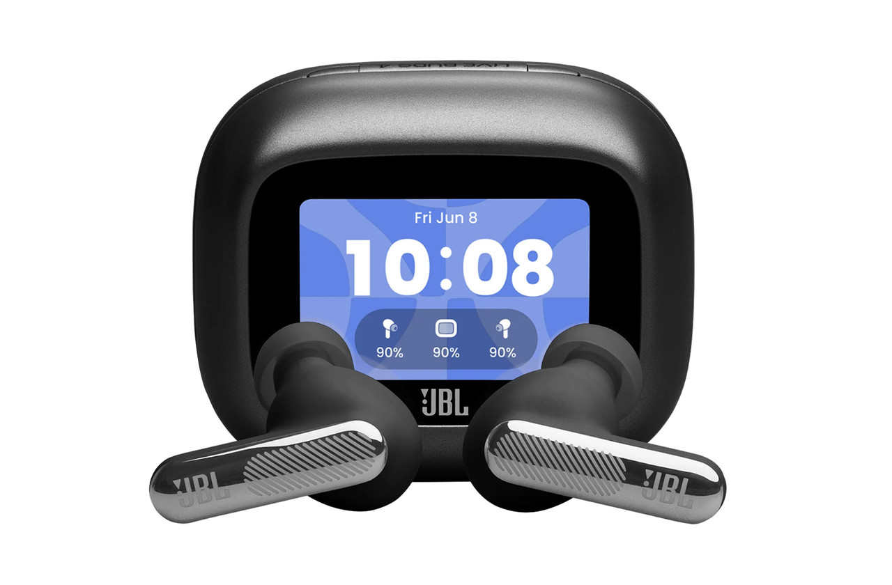 JBL Wireless Noise Cancelling Earphones Live Beam 4 Black Touchscreen Case img