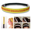 Women Leather Sports Headband Softball Baseball Hair Bands Womens Elastic Head Bands Headwear