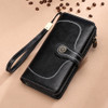 Popular RFID anti-degaussing leather ladies wallet large capacity long European and American style wax oil leather women's multi-card purse