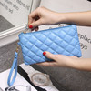 Women's PU Leather Lady Style Check, Plaid & Tartan Clutch Bag with Zipper Mobile Phone Purse Bag Ladies Hand Holder Wallet