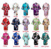 Womens Solid  silk Robe Satin Pajama Kimono Bath Gown Nightgown