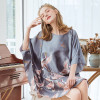 Womens  Ice Silk Bat Sleeve Nightdress