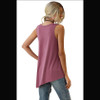 Womens Sleeveless Top Irregular Button U-neck Vest