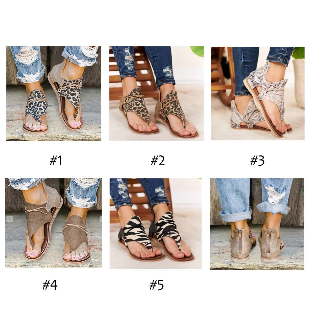 ladies leopard sandals