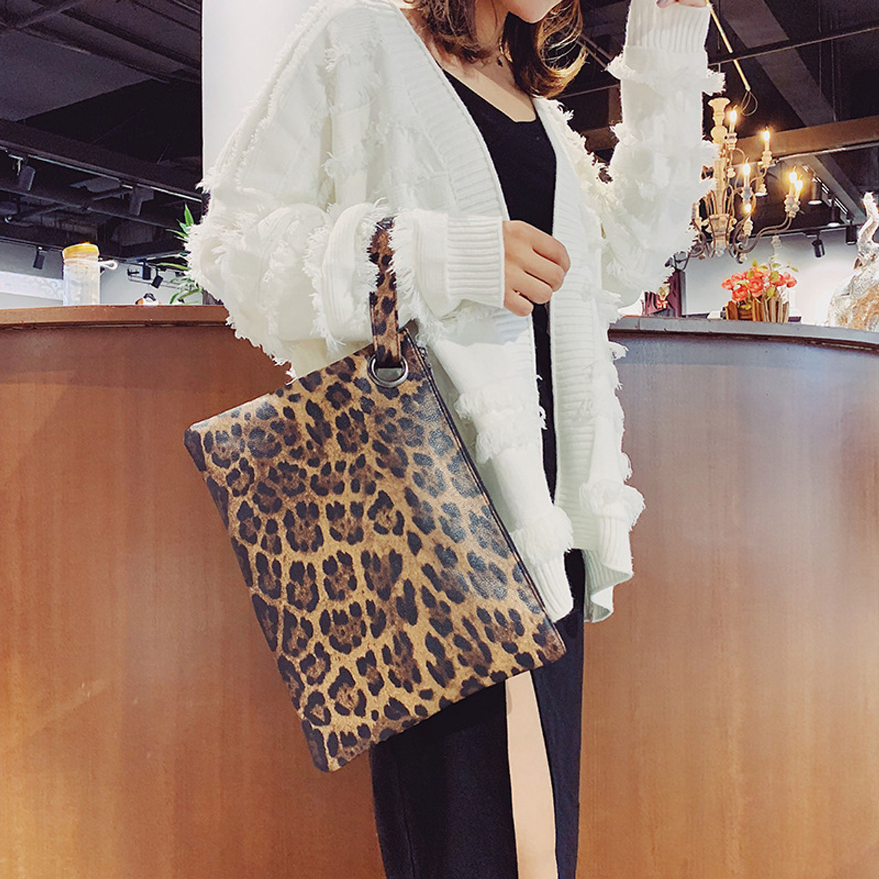 leopard print clutches