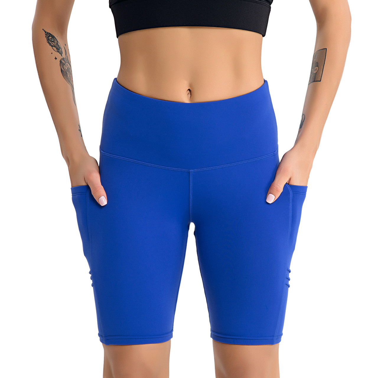 blue cycling shorts