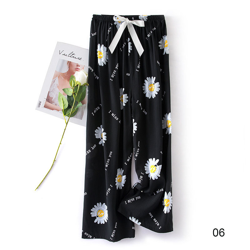 Womens Cotton Pants Thin Sleep Bottoms 