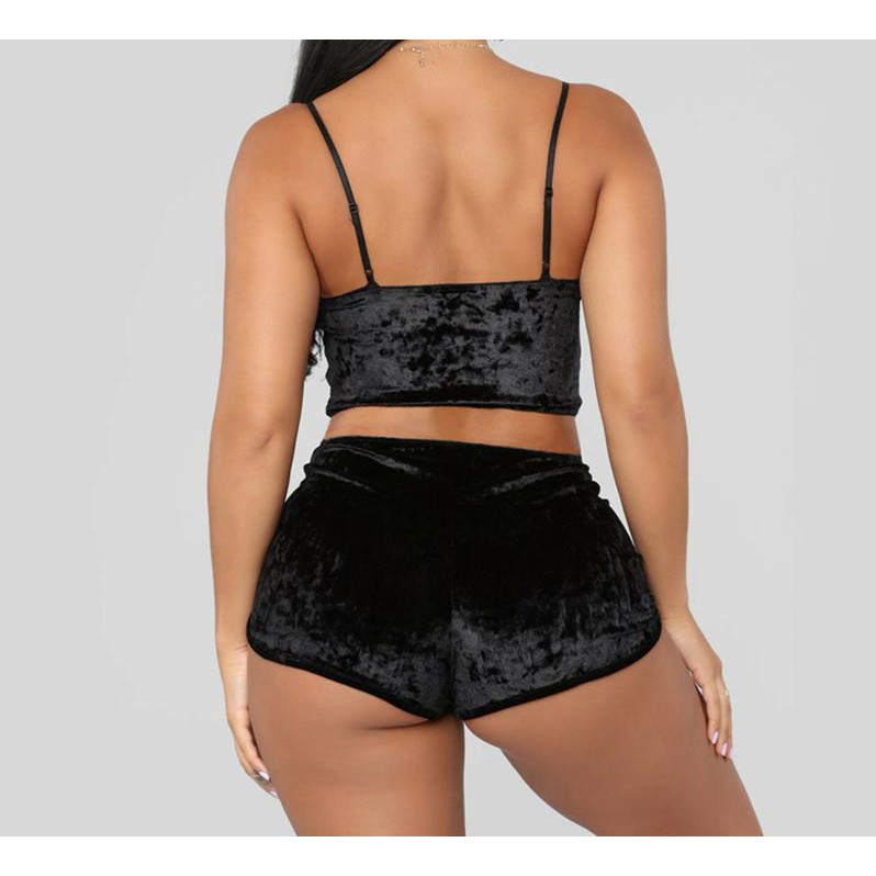 Womens Velvet Bra Set Sexy Close 