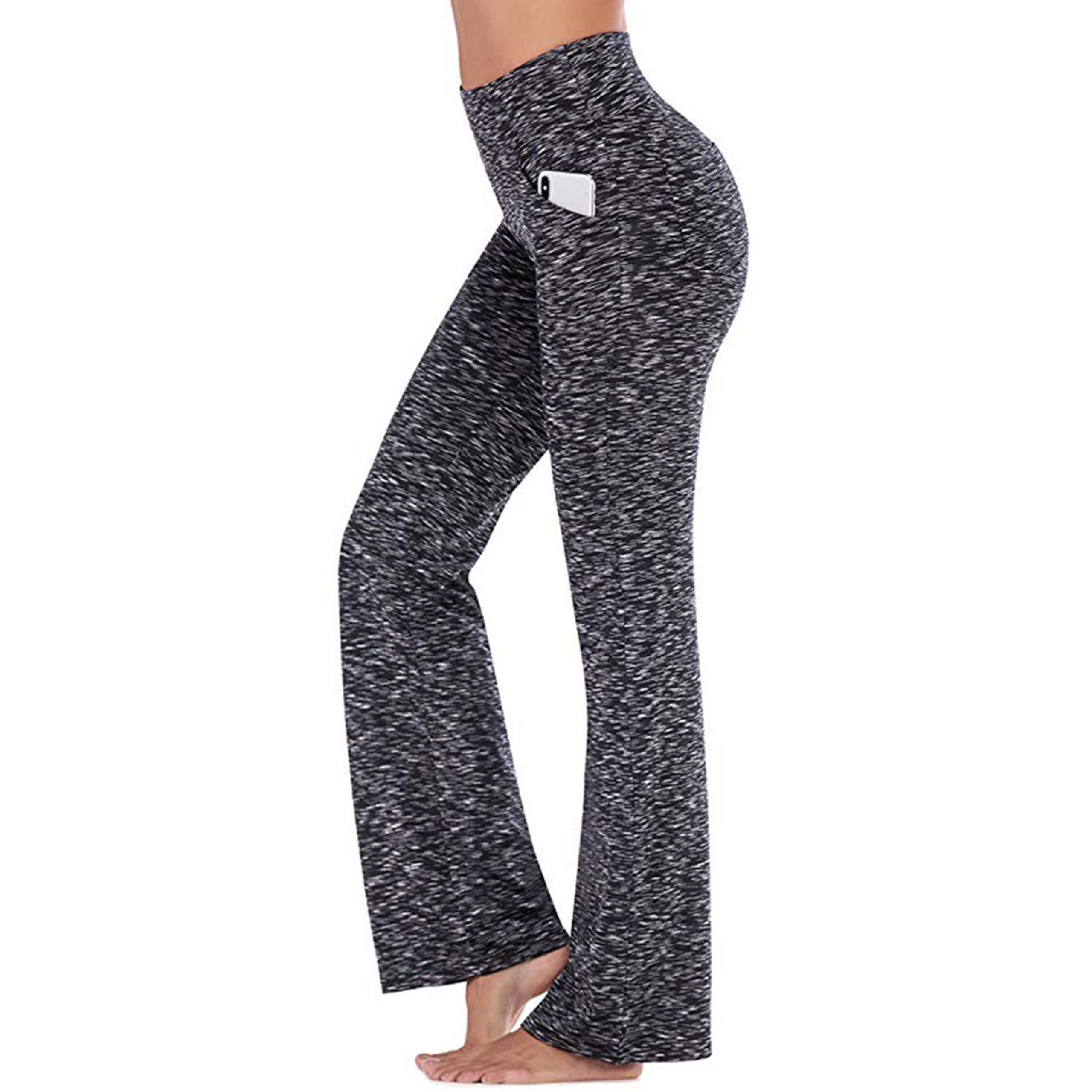 IUGA Bootcut Yoga Pants with Pockets for Women High Waist Black -Small