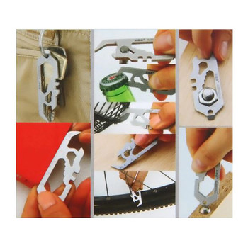 Sanrenmu GJ022D Multifunctional Tool Bottle Opener Key Ring for Home Outdoor Carry